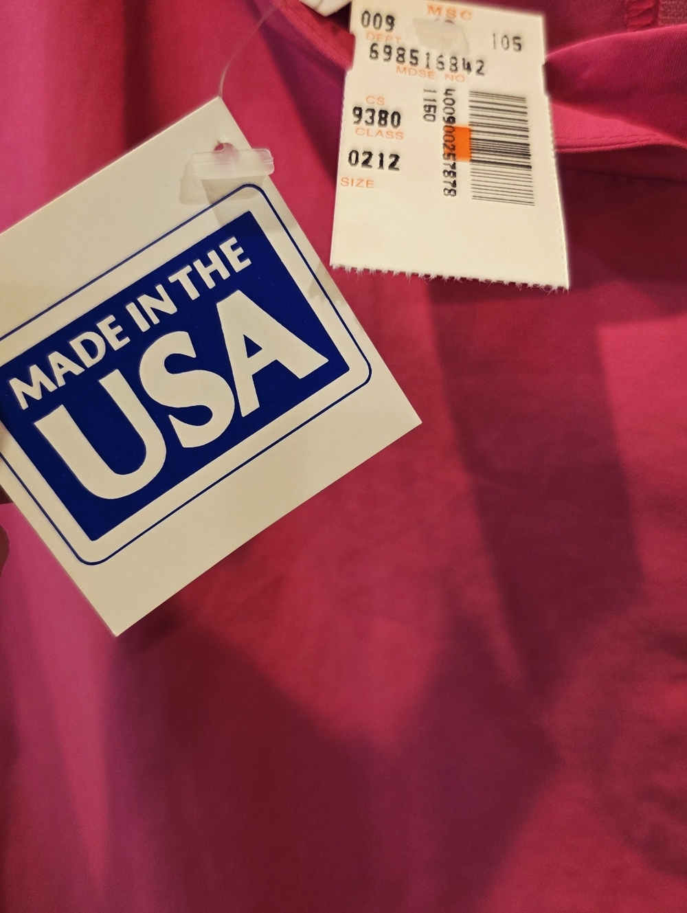NWT Vintage Pykettes Hot Pink Mock Neck Blouse Size 18 Made in USA Retro - Picture 4 of 10
